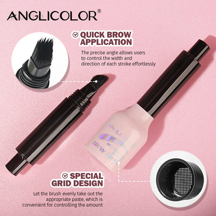 Wild Eyebrow Pencil Square Angled Brush Velvet 3D Brow Dye Cream Hairline Anti-smudge Waterproof Multifunction Eyebrow Tint Pen