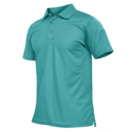 TACVASEN Summer Colorful Fashion Polo Tee Shirts Men's Short Sleeve T-shirt Quick Dry Team Work Green T-Shirt Tee Tops Clothing