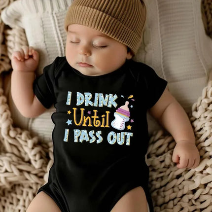 Baby Milk Bottle Printed Newborn Onesies Children's Letter Printed Clothing Girl Boy Bodysuit Baby Shower Gift