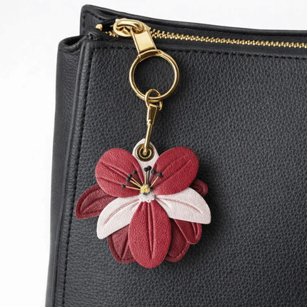 Fashion Cartoon Flower Keychain PU Leather Access Control Card Holder Bag Pendant Ornament Multicolor Bag Hanging Men