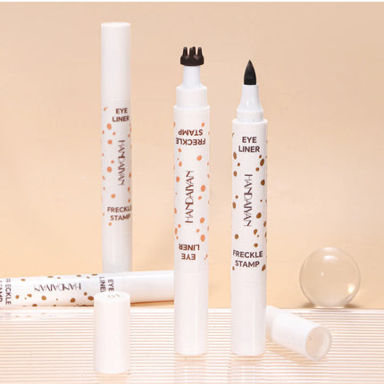3 in 1 Natural Simulation Freckle Stamp Pen Waterproof Easy Color Freckle Dot Pen Face Fake Freckles Eyeliner Lasting Makeup