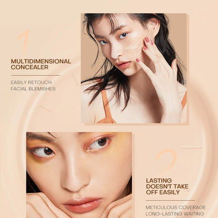 Mistine Liquid Concealer Full Coverage Under Eye Concealer for Dark Circles 24H Long-Lasting Waterproof Natural Coverage 1 Count