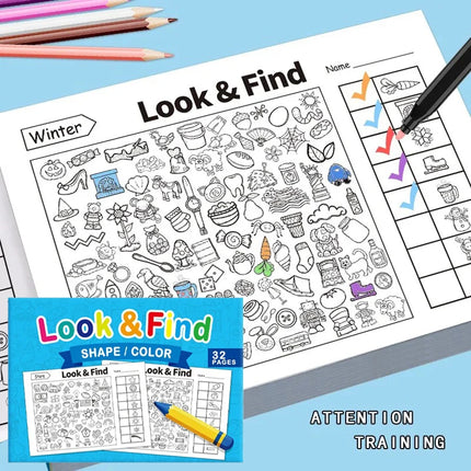 Drawing Book Coloring Book Interactive Activity for Look and Find Games 1000+ Patterns Searching for Hidden Items Game Toy Book