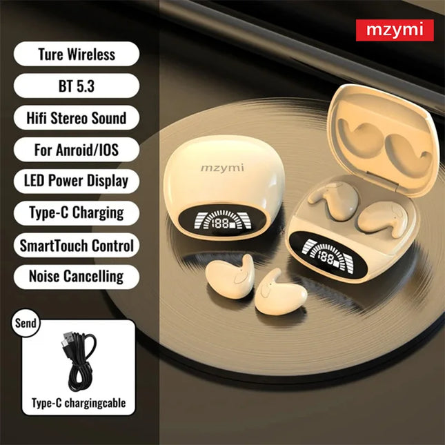 MZYMI MD528 Sleep Earbuds Wireless Invisible Earbuds Noise Cancelling Headsets Hifi Stereo Sound Sport Headphones for Xiaomi