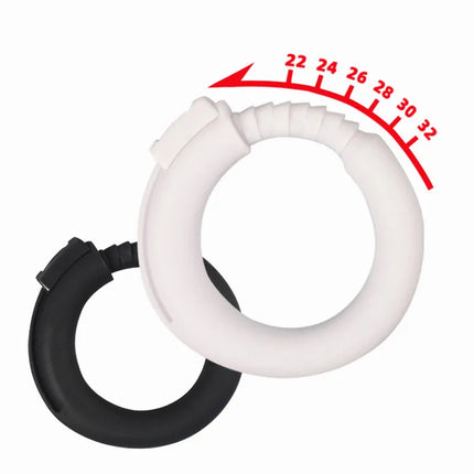 Male Adjustable Silicone Penis Cock Ring Enhancer Prolonging Delay Ejaculation Adjustable Male Chastity Device White Black