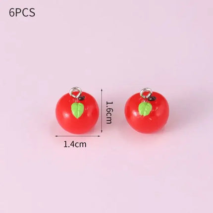 10pcs Resin Imitation Strawberry Shape Charms For DIY Key Chain Necklace Pendants Ornament Jewelry Making Accessories