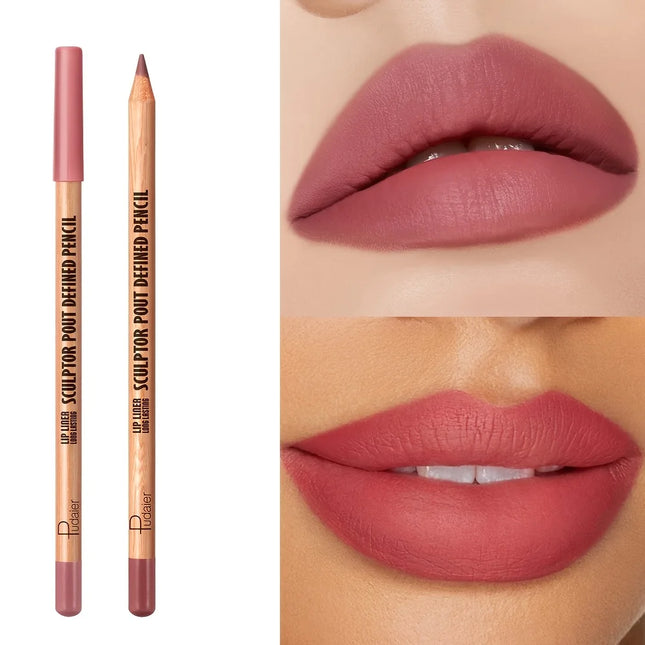 2Pcs Nude Lip Liner Set Long-Lasting Waterproof Matte Finish Perfect for Daily & Valentine's Day Looks