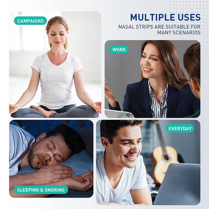 30/60/90PCS Breathing Nose Strips Extra Strength Sport Nasal Strip Better Sleep Non-Invasive Anti Snoring Strips for Adult Child
