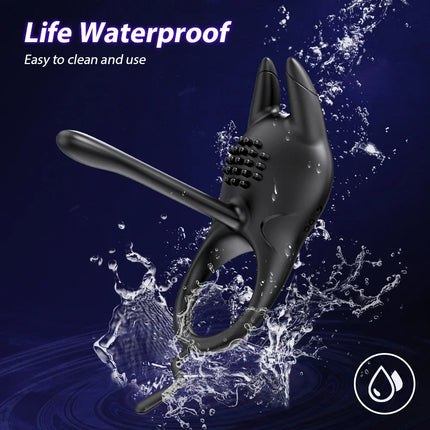 Vibrating Cock Ring for Men Penis Ring Vibrator Ejaculation Delay Chastity Cage Glans Clitoris Stimulator Sex Toy for Couples