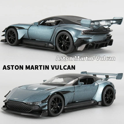1:32 Aston Martin Vulcan Supercar Alloy Diecast Model Car Interior Decoration Sound & Light High Simulation Gift For Friend Box
