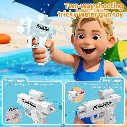 Two-Way Reverse Water Gun Prank Toys Mini Portable Squirt Gun for Kids Adults Summer Pool Beach Water Fight Stress Relief Gifts