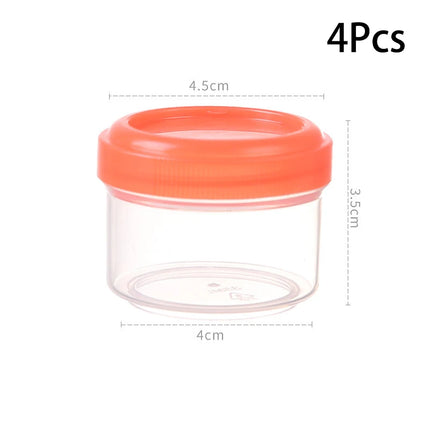 4Pcs 35ml Salad Dressing Containers To Go Plastic Twist Top Sauce Condiment Container With Lid Lunch Box Accessories