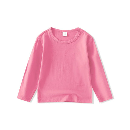 Autumn Spring Cotton Children T-shirt Boys Girls Tees Long Sleeve White Shirt Kids Tops Baby Clothes Solid Black Blue Yellow