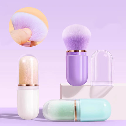 Portable Telescopic Makeup Brush Kabuki Capsule-shape Multifunctional Travel Makeup Brushes Soft Hair Powder Blush Beauty Tools