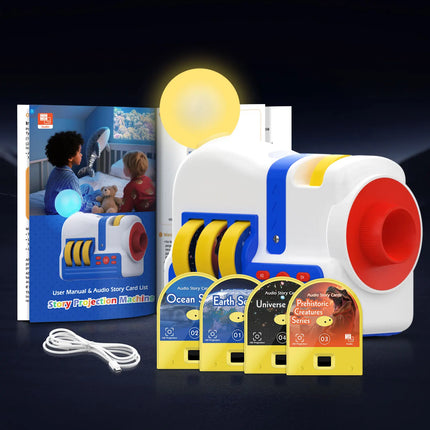 Story Projector for Kids 4K HD Kids Story Projector With 32 Stories 2-in-1 Night Light and Story Projection with Audio Narration