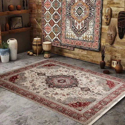 Persian American Retro Carpet Large Area Living Room Decoration Home Ethnic Style Bedroom Rug Cloakroom Lounge Soft Washable Mat