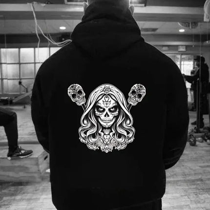 2025 unisex high-quality Santa Claus death hooded sweatshirt, trendy and fashionable, versatile vintage classic sportswear.