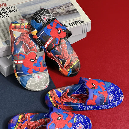 Cartoon Anime Children's Toddler Slippers Superhero Pattern Open Toe Sandals For Boys And Girls Slides