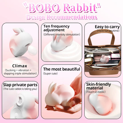 APP Controlled Rabbit Vibrator Clitoral Stimulator, Dual Suction Vibration Silicone Sex Toy for Women, G-spot Adult Masturbation