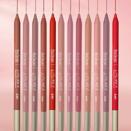 12 Color Waterproof Lip Liner Pencil , Long-Lasting,Velvet Weightless Precise Liner with Super Soft Blendable Texture Matte Soft