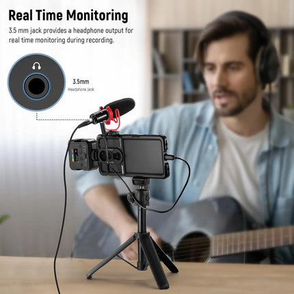 NEEWER KM17 USB C Microphone Noise Cancelling Plug & Play High Sensitivity Cardioid Vlog Interview Mic for iPhone Android DJI