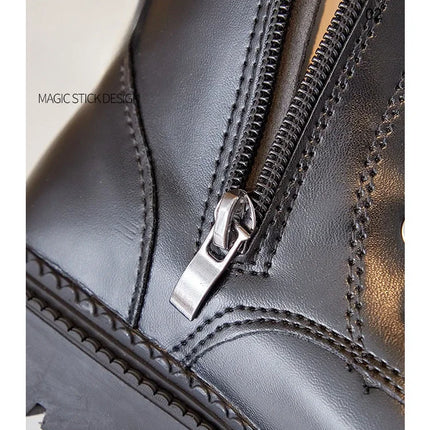 Girls Long Boots Children Knee-High Fashion Motorcycle Boots Rubber Soft Platform for Princess Kids High Boots Classic Winter