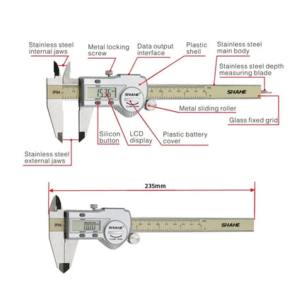 Shahe Digital Vernier Caliper Gauge Paquimetro Electronic Digital Caliper Paquimetro Digital 150 MM Measuring Tool