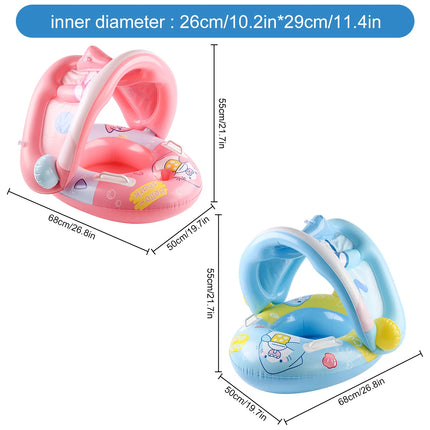 1PC Inflatable pool floats with canopy, inflatable pool float, infant and toddler swim ring with adjustable safety seat
