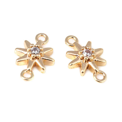 18K Gold Color Brass  Zircon Star Charms Pendants Jewelry Necklaces Earrings Bracelets Making Supplies Diy Findings Accessories