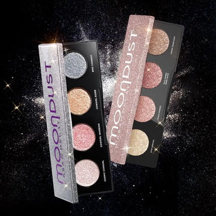 Moondust 4-Color Glitter Eyeshadow Palette, Long-Lasting Shiny Pigments for Party & Daily Shimmery Sparkle Eye Shadow Set