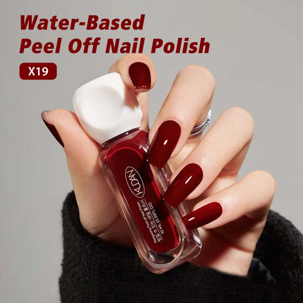 2pcs/set 10ml Water-Based Peel-Off Nail Polish Kit Red Pink Long Lasting Quick Drying No Lamp Needed Nail Art Nail Supplies