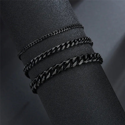 LETAPI Fashion Stainless Steel Curb Cuban Chain Bracelet for Men Women Hip Hop Couple Unisex Wrist Hand Jewelry Gift Party