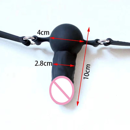 Insertable BSDM Silicone Mouth Dildo Gag Ball,Slave Oral Sex Deep Throat Training,Adult Toys For Couples Games,Muzzle Bondage