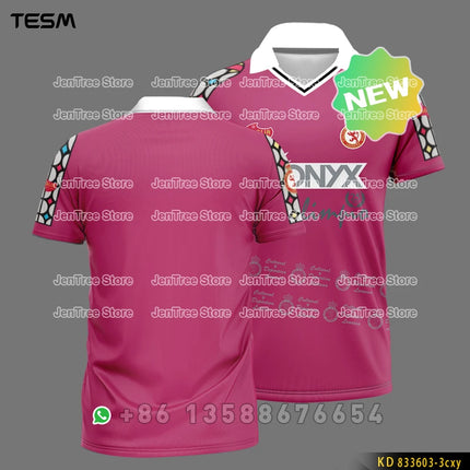 TESM Summer POLO Shirt Men Summer Sports V-neck T-shirt Street Trendy Short Sleeve 3D HD Print T-shirt