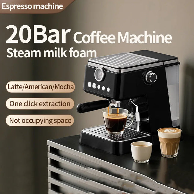 Professional Coffee Maker 20Bar Automatic Espresso Machine with Milk Frother - One Touch for Latte/Cappuccino/Americano