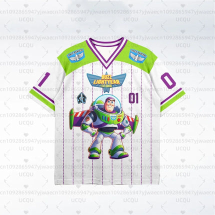 Toy Story Ice Hockey Player Jersey Buzz Lightyear Adult Kids Short Sleeve T-Shirts Breathable Quick-Drying Men's Women's T-Shirt