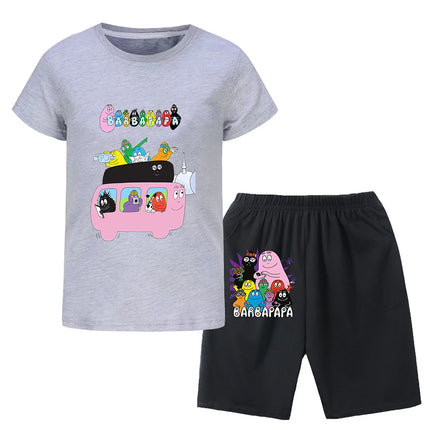 Barbapapa T-shirt for A Boy Two-piece Set for Children From 6 To 12 Years Old Summer Sale Toddler Girl Clothes Junior Girl Cloth