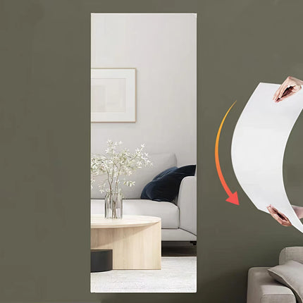Living Room Decor 40cm X 122cm Mirror Wall Stickers Large Size Mirror Wall Stickers Moisture Resistant Material