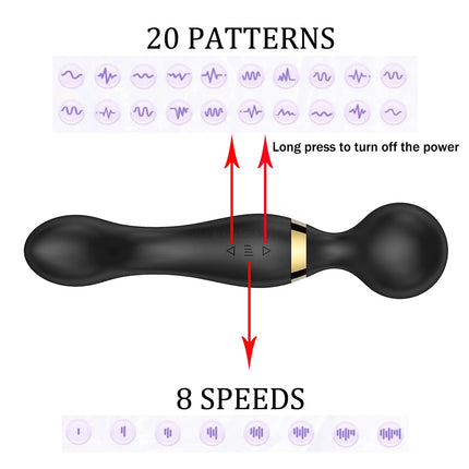8 Speeds 20 Patterns Vibration Double Head Vibrators G Spot Vagina Sex Machine Clitoris Stimulation Adult Sex Toys for Women 18+