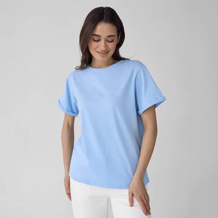 Botvotee 21 Colors Ins Fashion Summer Oversized Basic Solid T-Shirts for Women 100% Cotton White Black Pink T-shirt Casual Tops