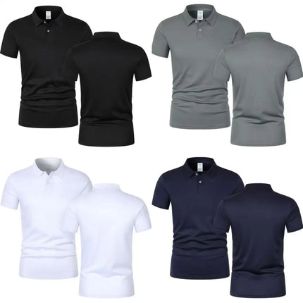 2026 Solid color polo shirt ultra-light men's quick-drying breathable sweat-wicking shirt suitable for fitness gym and running
