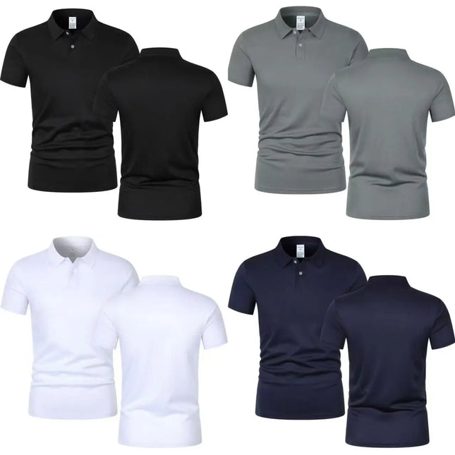 2026 Solid color polo shirt ultra-light men's quick-drying breathable sweat-wicking shirt suitable for fitness gym and running