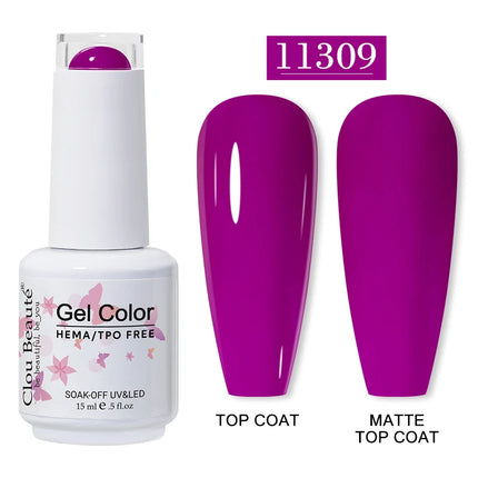 Clou Beaute 15ml HEMA TPO FREE Gel Nail Polish Vernis Semi Permanent UV Nail Art Varnish Lakiery Hybrydowe Manicure Gel Polish