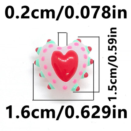 4pcs/8pcs16mm Full-hearted Color-matched Lampwork Glass Bead DIY for Jewelry Making Bracelets Earrings Necklace Gifts Accessorie