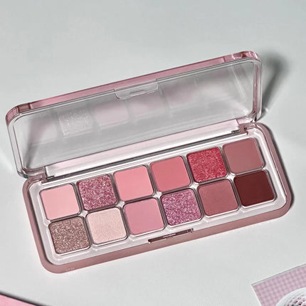 12 Colors Eye Shadow Palette Low-saturated Earth Pink Purple Eyeshadow Glitter Shimmer Matte Lying Silkworm Eye Shadow Makeup