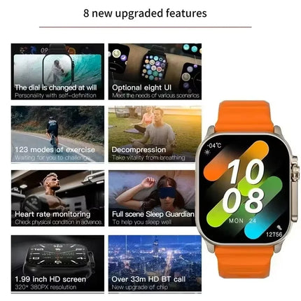 Original T800 Ultra2 Smart Watches 2.19 Inch Smart Watch Bluetooth Call IWO Series 8 Sports Smartwatch Women Men For IOS Android
