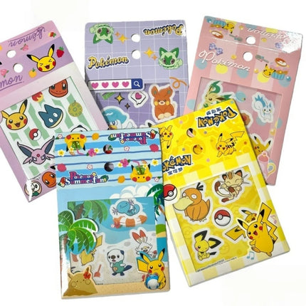Genuine Pokemon Anime Stickers Pikachu Squirtle 10Pcs Waterproof Laptop Cute Sticker Packs Mix Kawaii Cartoon Decals Toy