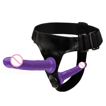 Double Penis Dual Ended Strapon Ultra Elastic Harness Belt Strap On Dildo Adult Sex Toys for Woman Couple Anal Soft Dildo