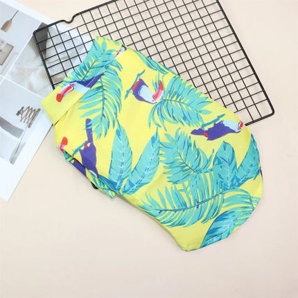 Small and medium-sized dog beach pineapple shirt Hawaiian pet dog cat golden retriever spring and summer season clothing