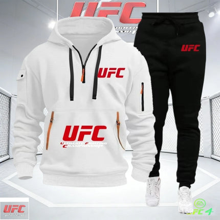 2026 New UFC Combat Cap Sport Shirt + Two-Piece Long Pants Fall/Winter Fashion Casual Outdoor Warmth and Protection Shirt - Fast